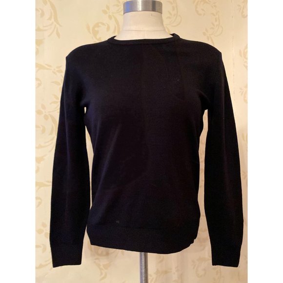 Paris Jaeger 100% Wool Black Sweater Ladies Medium - Picture 1 of 4